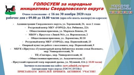Жители Свердловского округа предложили 16 инициатив для голосования