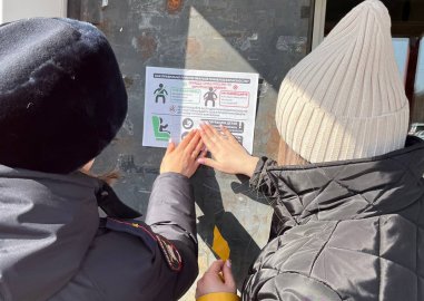 В Бурятии автоинспекторы и волонтеры оформили в сельских магазинах информационные зоны безопасности