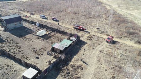 Огнеборцы защитили посёлок в Черновском районе от условного пожара