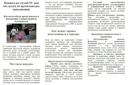 Памятку для населения по порядку действий во время прохождения весеннего половодья разработали сотрудники МЧС России