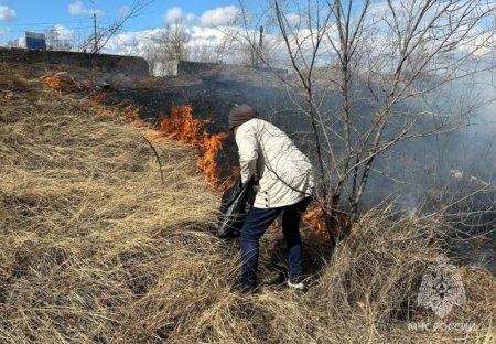 Сотрудники госпожнадзора задержали поджигательницу сухой травы
