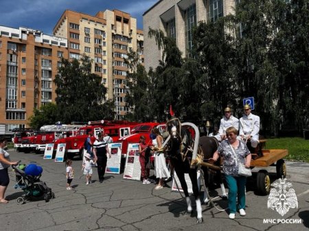 Новосибирские пожарные и спасатели поздравили свой родной город с днем рождения